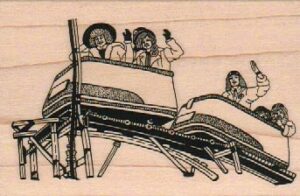 Ladies Waving On Roller Coaster 2 1/2 x 3 1/2-0