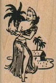 Hula Girl By Palm Trees 1 1/4 x 1 3/4-0