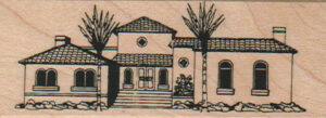 House With Palm Trees 1 1/4 x 3 1/4-0