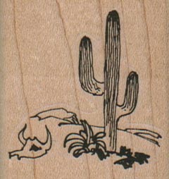 Saguero Cactus And Cow Skull 1 3/4 x 1 3/4-0