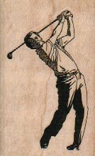 Man Golfer Swinging 1 1/2 x 2 1/4-0