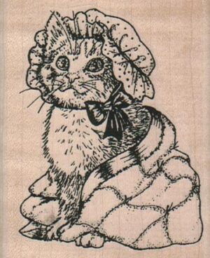 Cat In NightCap And Blanket 2 1/2 x 3-0