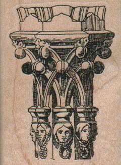 Pedestal With Faces 1 3/4 x 2 1/4-0