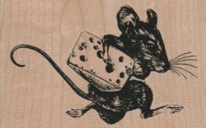 Mouse Running With Cheese 4 x 2 1/2-0