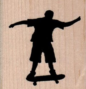 Silhouette Skate Boarder 2 1/4 x 2 1/4-0