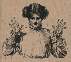 Gibson Girl Hands Up 3 1/2 x 3-0