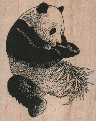 Panda Eating Bamboo 2 1/4 x 2 3/4-0