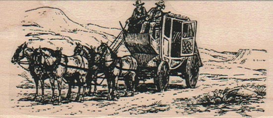 Stagecoach & Horses 1 3/4 x 3 3/4-0