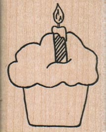 Cupcake With Candle/Sm 1 1/2 x 1 3/4-0