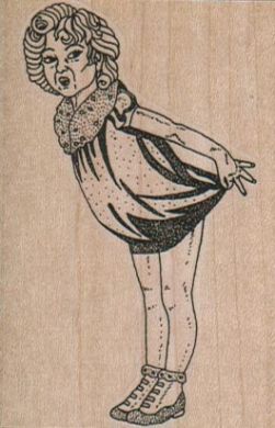 Precocious Girl In Dress 2 x 2 3/4-0