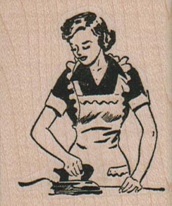 Woman Ironing 1 3/4 x 2-0