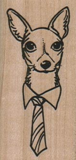 Dog In NeckTie 1 1/4 x 2 1/4-0