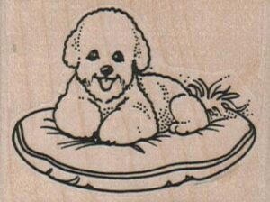 Bichon On Pillow 2 1/4 x 1 3/4-0