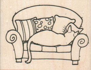 Cat On Sofa 3 x 2 1/4-0