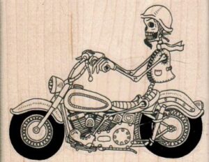 Skeleton On Motorcycle 3 1/4 x 2 1/2-0