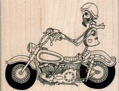 Skeleton On Motorcycle 3 1/4 x 2 1/2-0
