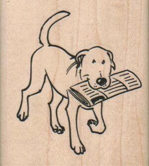 Dog With Newspaper 2 1/4 x 2 1/2-0