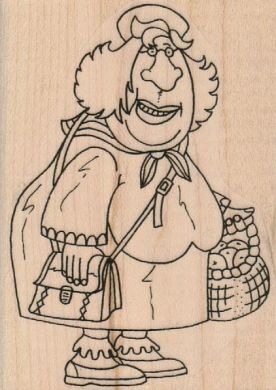 Lady With Basket 2 1/4 x 3-0