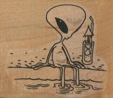 Alien Sitting PoolSide 2 1/2 x 2 3/4-0