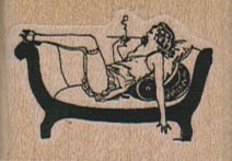 Lady Reclining On Couch Retro 1 1/2 x 1-0