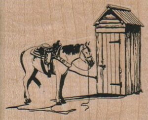 Horse By Outhouse 2 1/4 x 1 3/4-0