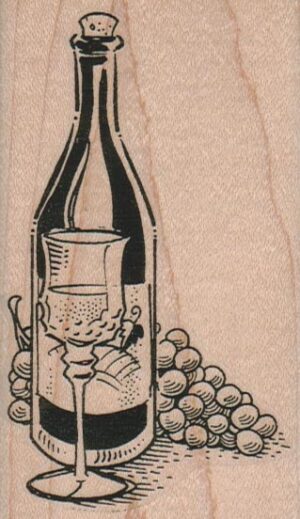 Wine Bottle/Glass/Grapes 2 1/4 x 3 3/4-0