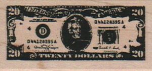 Twenty Dollar Bill/Small 1 1/4 x 2 1/4-0