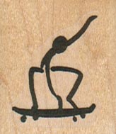 SkateBoarding Stick Figure 1 1/4 x 1 1/4-0