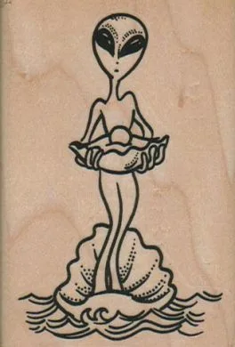Alien In Sea Shell 2 1/4 x 3 1/4-0