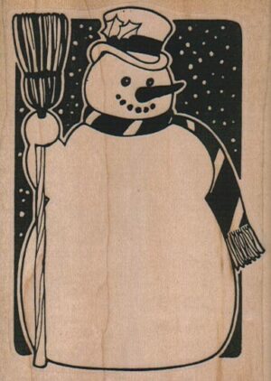 Snowman With Snow 2 3/4 x 3 3/4-0