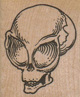Alien Skull 2 x 2 1/4-0