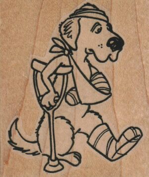 Dog On Crutch 2 1/4 x 2 1/2-0