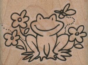 Frog In Flowers 2 x 1 1/2-0