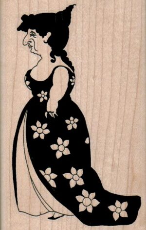 Lady In Flowered Dress 2 3/4 x 4 1/4-0