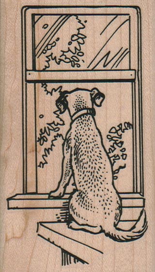 Dog Staring Out Window 2 1/4 x 3 3/4-0