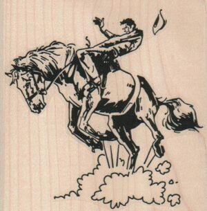 Bucking Horse And Rider 3 3/4 x 3 3/4-0