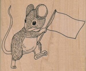 Mouse With Flag 4 1/4 x 3 1/2-0