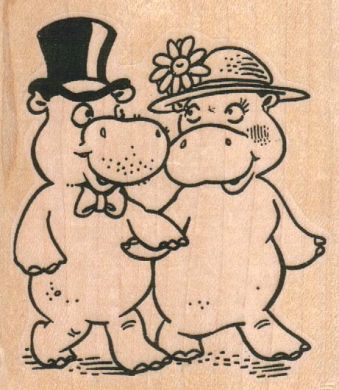 Mr. & Mrs. Hippo Strolling 2 1/2 x 2 3/4-0