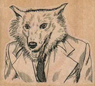Wolf Dog in Suit 2 1/4 x 2-0