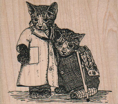 Cat Doctor And Patient 3 1/2 x 3-0