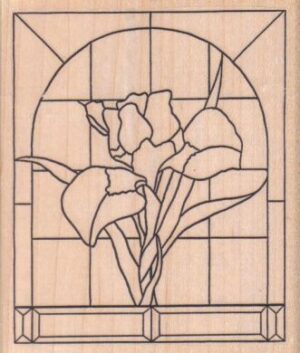 Stained Glass/Flower/Lg 3 3/4 x 4 1/4-0