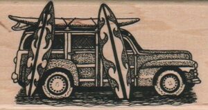 Woody Wagon With Surfboards 4 x 2 1/4-0