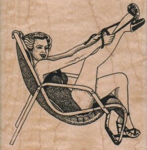 Lady Putting On Shoe In Chair 4 1/4 x 4 1/4-0