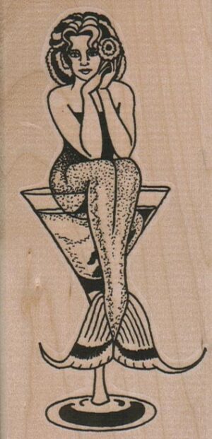 Mermaid In Cocktail Glass 2 1/4 x 4 1/2-0