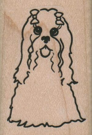 Maltese Dog With Bows 1 1/4 x 1 3/4-0