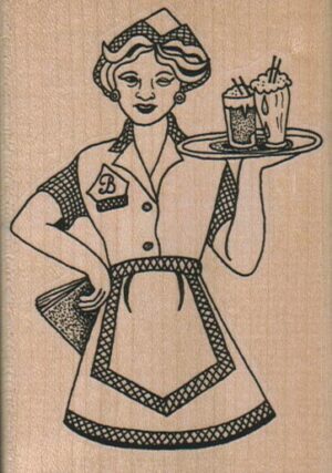 Waitress With Drinks 2 1/2 x 3 1/2-0