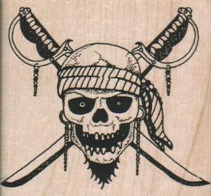 Skull Pirate With Swords 2 3/4 x 2 1/2-0