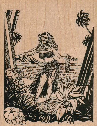 Hula Scene 4 1/4 x 5 1/4-0