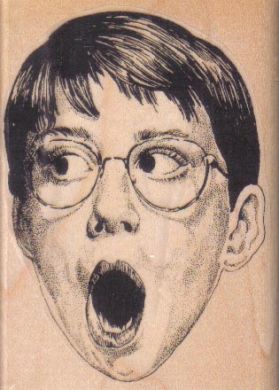 Open Mouthed Boy/Glasses 2 1/4 x 3-0