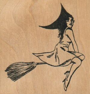 Witch On Broom 2 3/4 x 2 3/4-0